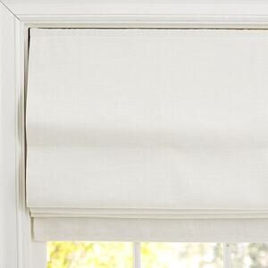 *READ Pottery Barn Emery Linen Cordless Roman Shade Blackout Ivory 34" x 64" NIB